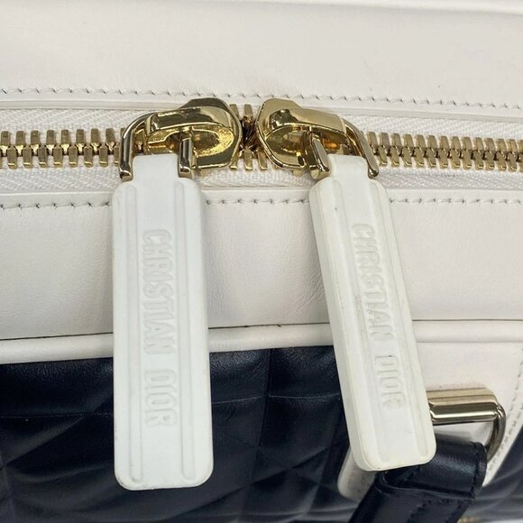 Auth DIOR/ChristianDior VIBE medium bowling bag with canage stitching - Black - Picture 12 of 15